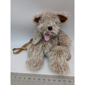 Mango‎ Shaggy Dog Plush Backpack 18 Inch  Brown 1998 Stuffed Animal Toy